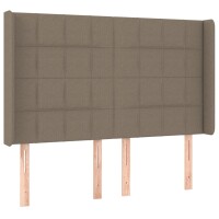 WOWONA Boxspringbett mit Matratze &amp; LED Taupe 140x190 cm Stoff