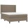 WOWONA Boxspringbett mit Matratze &amp; LED Taupe 140x190 cm Stoff