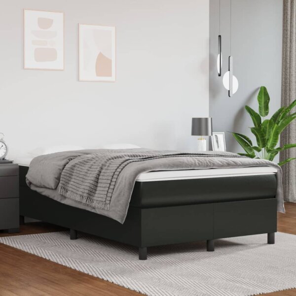 vidaXL Boxspringbett Schwarz 120x200 cm Kunstleder