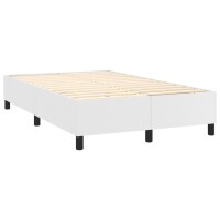 vidaXL Boxspringbett mit Matratze Wei&szlig; 120x200 cm Kunstleder