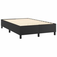 vidaXL Boxspringbett mit Matratze &amp; LED Schwarz 120x200 cm Kunstleder