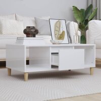 vidaXL Couchtisch Hochglanz-Wei&szlig; 90x50x36,5 cm Holzwerkstoff