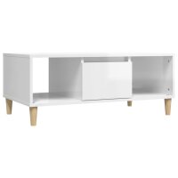 vidaXL Couchtisch Hochglanz-Weiß 90x50x36,5 cm...