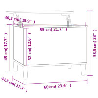 vidaXL Couchtisch Hochglanz-Wei&szlig; 60x44,5x45 cm Holzwerkstoff