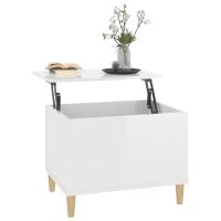 vidaXL Couchtisch Hochglanz-Wei&szlig; 60x44,5x45 cm Holzwerkstoff