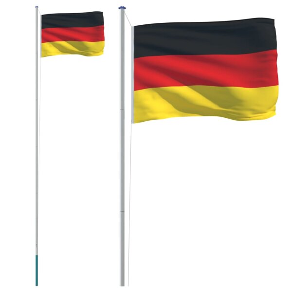 vidaXL Flagge Deutschlands mit Mast 6,23 m Aluminium