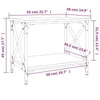 vidaXL Beistelltisch Braun Eichen-Optik 55x38x45 cm Holzwerkstoff