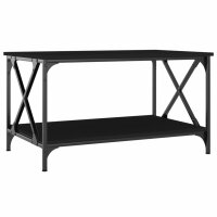 vidaXL Couchtisch Schwarz 80x50x45 cm Holzwerkstoff und Eisen