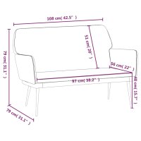 vidaXL Sitzbank Hellgrau 108x79x79 cm Samt