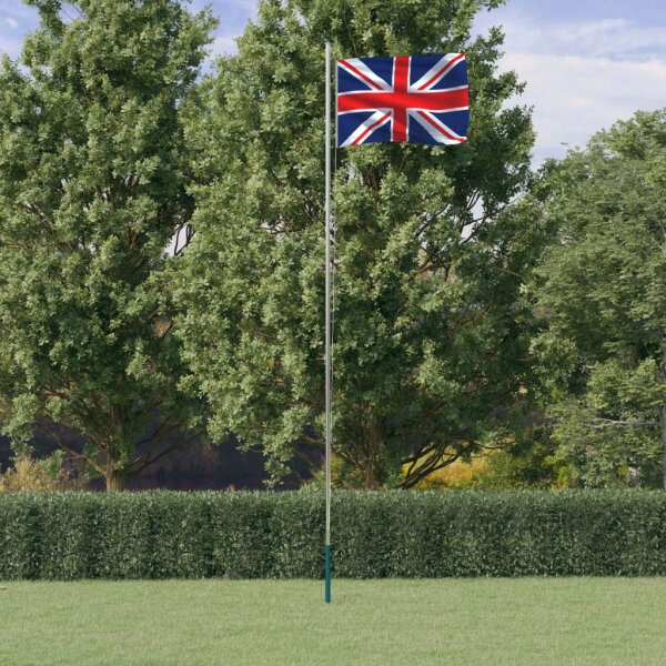 vidaXL Flagge Gro&szlig;britanniens mit Mast 6,23 m Aluminium