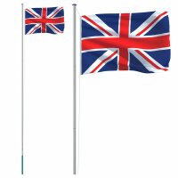 vidaXL Flagge Großbritanniens mit Mast 6,23 m...