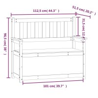 vidaXL Sitzbank Honigbraun 112,5x51,5x96,5 cm Massivholz Kiefer