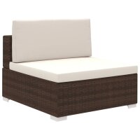 vidaXL 8-tlg. Garten-Lounge-Set mit Auflagen Poly Rattan Braun