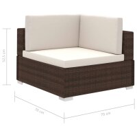 vidaXL 8-tlg. Garten-Lounge-Set mit Auflagen Poly Rattan Braun