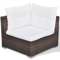 vidaXL 5-tlg. Garten-Lounge-Set mit Kissen Poly Rattan Braun