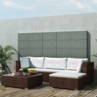 vidaXL 5-tlg. Garten-Lounge-Set mit Kissen Poly Rattan Braun