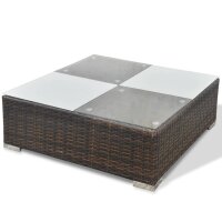 vidaXL 5-tlg. Garten-Lounge-Set mit Kissen Poly Rattan Braun