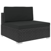 vidaXL 6-tlg. Garten-Lounge-Set mit Kissen Poly Rattan Schwarz