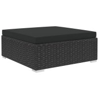 vidaXL 6-tlg. Garten-Lounge-Set mit Kissen Poly Rattan Schwarz