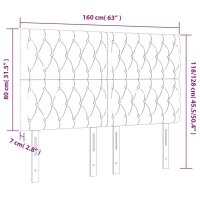 vidaXL LED Kopfteil Schwarz 160x7x118/128 cm Samt