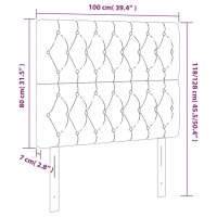 vidaXL LED Kopfteil Schwarz 100x7x118/128 cm Samt