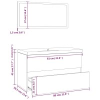 vidaXL Badm&ouml;bel-Set Braun Eichen-Optik Holzwerkstoff