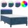 vidaXL Boxspringbett mit Matratze &amp; LED Dunkelblau 80x200 cm Samt