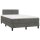 vidaXL Boxspringbett mit Matratze Dunkelgrau 120x200 cm Samt