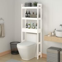 vidaXL Toilettenregal Weiß 63x26x171 cm Massivholz...