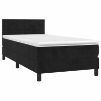 vidaXL Boxspringbett mit Matratze Schwarz 80x200 cm Samt