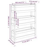 vidaXL Pflanzk&uuml;bel Grau 77x25x104,5 cm Massivholz Kiefer