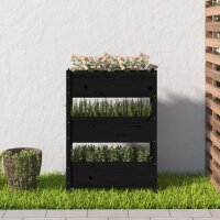 vidaXL Pflanzk&uuml;bel Schwarz 77x25x104,5 cm Massivholz Kiefer