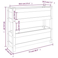 vidaXL Pflanzk&uuml;bel Grau 77x25x66 cm Massivholz Kiefer