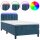 WOWONA Boxspringbett mit Matratze &amp; LED Dunkelblau 80x200 cm Samt