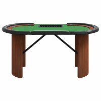 vidaXL Pokertisch Klappbar 10 Spieler mit Chipablage Gr&uuml;n 160x80x75 cm