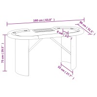 vidaXL Pokertisch Klappbar 10 Spieler mit Chipablage Gr&uuml;n 160x80x75 cm