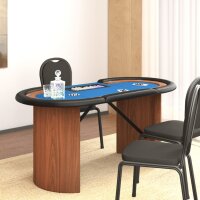 vidaXL Pokertisch 10 Spieler mit Chipablage Blau...