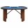 vidaXL Pokertisch 10 Spieler mit Chipablage Blau 160x80x75 cm