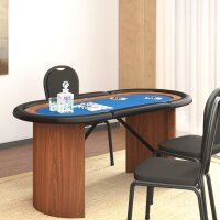 vidaXL Pokertisch 10 Spieler Blau 160x80x75 cm