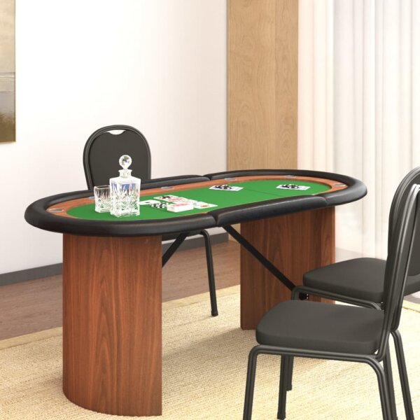 vidaXL Pokertisch 10 Spieler Gr&uuml;n 160x80x75 cm