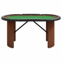 vidaXL Pokertisch 10 Spieler Gr&uuml;n 160x80x75 cm