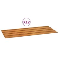 vidaXL Dachplatten 12 Stk. Grau 100x44 cm Cortenstahl