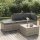 vidaXL 4-tlg. Garten-Lounge-Set mit Kissen Grau Poly Rattan