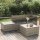 vidaXL 4-tlg. Garten-Lounge-Set mit Kissen Grau Poly Rattan