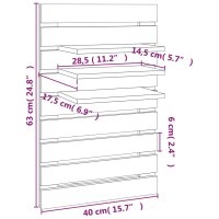 vidaXL Wand-Nachttische 2 Stk. Grau Massivholz Kiefer