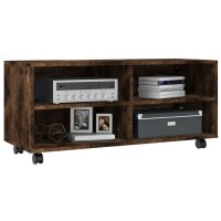 vidaXL TV-Schrank mit Rollen R&auml;uchereiche 90x35x35 cm Holzwerkstoff