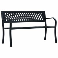 vidaXL Gartenbank Schwarz 120 cm Stahl