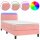 vidaXL Boxspringbett mit Matratze &amp; LED Rosa 80x200 cm Samt