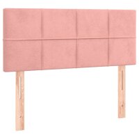 vidaXL Boxspringbett mit Matratze Rosa 80x200 cm Samt