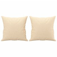 vidaXL Zierkissen 2 Stk. Creme 40x40 cm Stoff